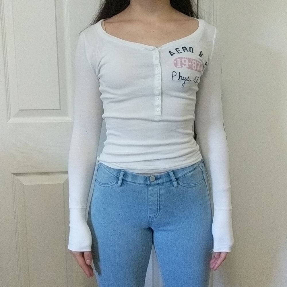 White Long-sleeve Aeropostale Shirt (S)